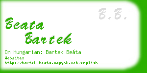 beata bartek business card